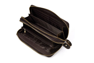 leather zip around wallet
