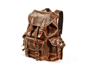 brown womens leather backpack purse