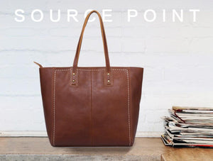 Women's Large Leather Tote Handbag LeatherMega