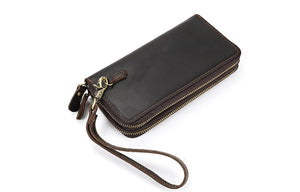 women's leather zip around wallet