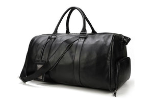 mens leather weekender bag