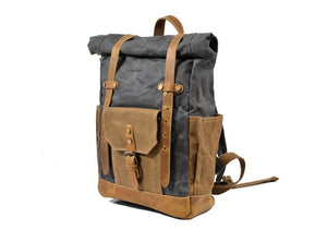 Waxed Canvas Unisex Backpack Purse for Laptop & Travel LeatherMega