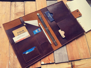 refillable leather binder 3 rings A4