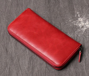 womens long leather wallet