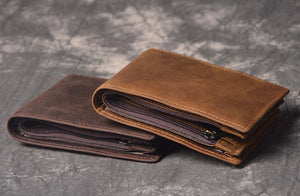 Mens Bifold Slim Leather Wallet LeatherMega