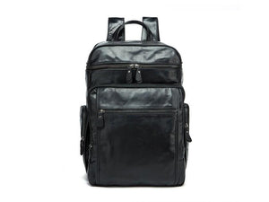 black leather backpack