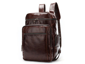 brown mens leather backpack purse