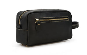 mens leather toiletry travel bag