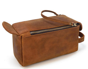 mens leather toiletry bag