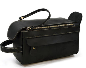 leather travel toiletry bag