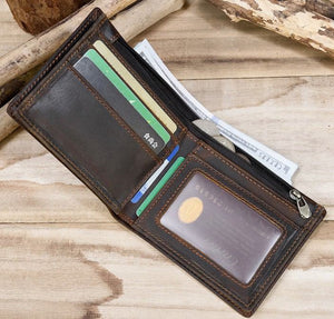 leather zip wallet