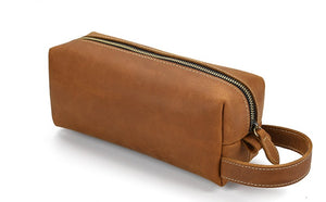 leather bathroom bag
