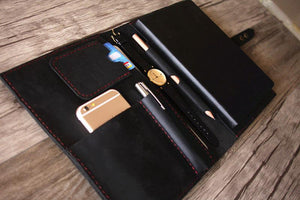 black leather portfolio