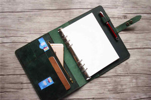 lined leather journal
