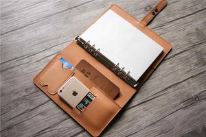 leather weekly meal planner book