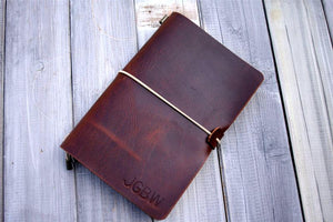 Leather Travel Bullet Journal Notebook LeatherMega