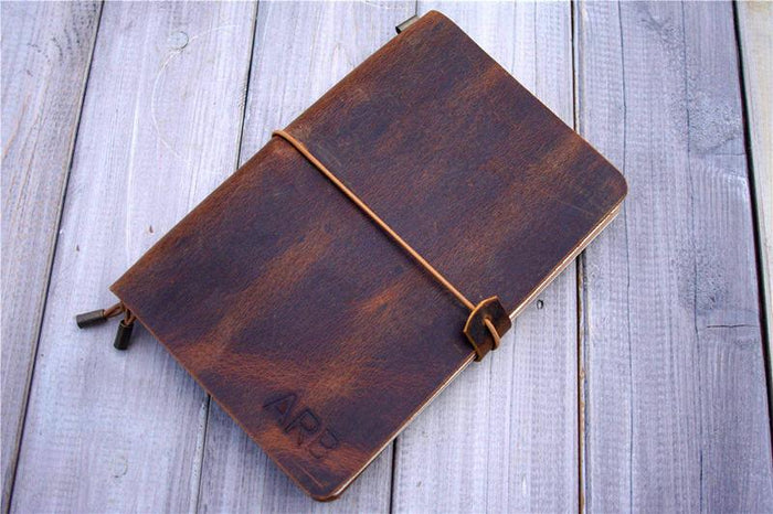 Vintage Rustic Leather Traveler's Notebook – LeatherMega