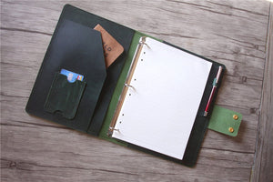 leather travel notebook refillable personalized