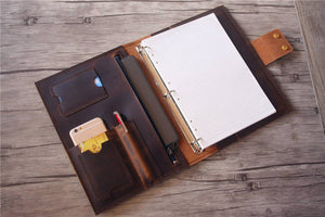 leather school planner