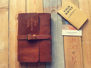 brown leather bound journal personalized A5