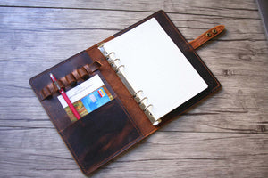 refillable leather binder journal A5, B5 A4