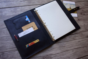 black refillable journal portfolio binder