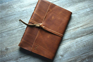 leather retirement guest book personalized