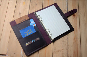 vintage purple leather notebook refillable