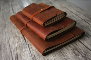 personalized leather hiking journal