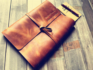 A5 refillable leather notebook
