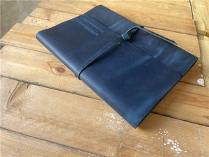 blue leather photo guest book