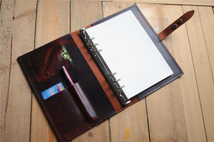 refillable leather binder planner