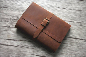 custom leather picture guest book 